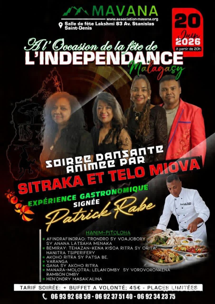 Affiche de la Fête de l'Indépendance de Madagascar organisée par MAVANA